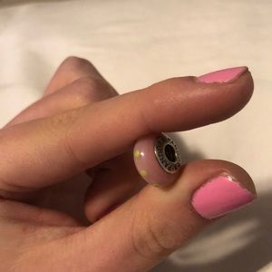 NOT FOR SALE Pandora Pink and Green Spacer CharM